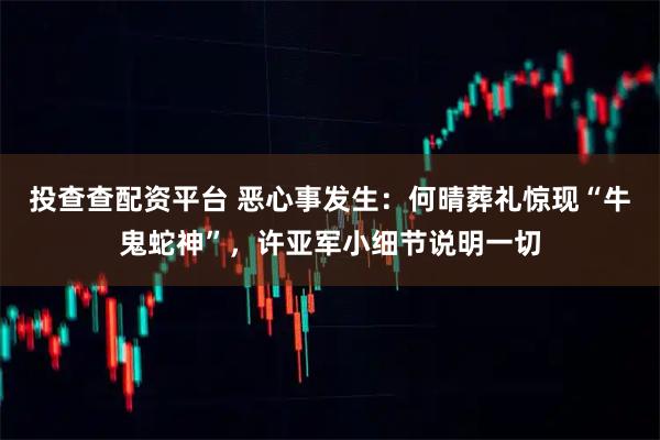 投查查配资平台 恶心事发生：何晴葬礼惊现“牛鬼蛇神”，许亚军小细节说明一切